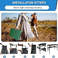 Vista 5 de Juego de mesa y taburete plegable portátil, mesa plegable ligera y taburete plegable para camping, picnic, playa, pesca, mesa resistente