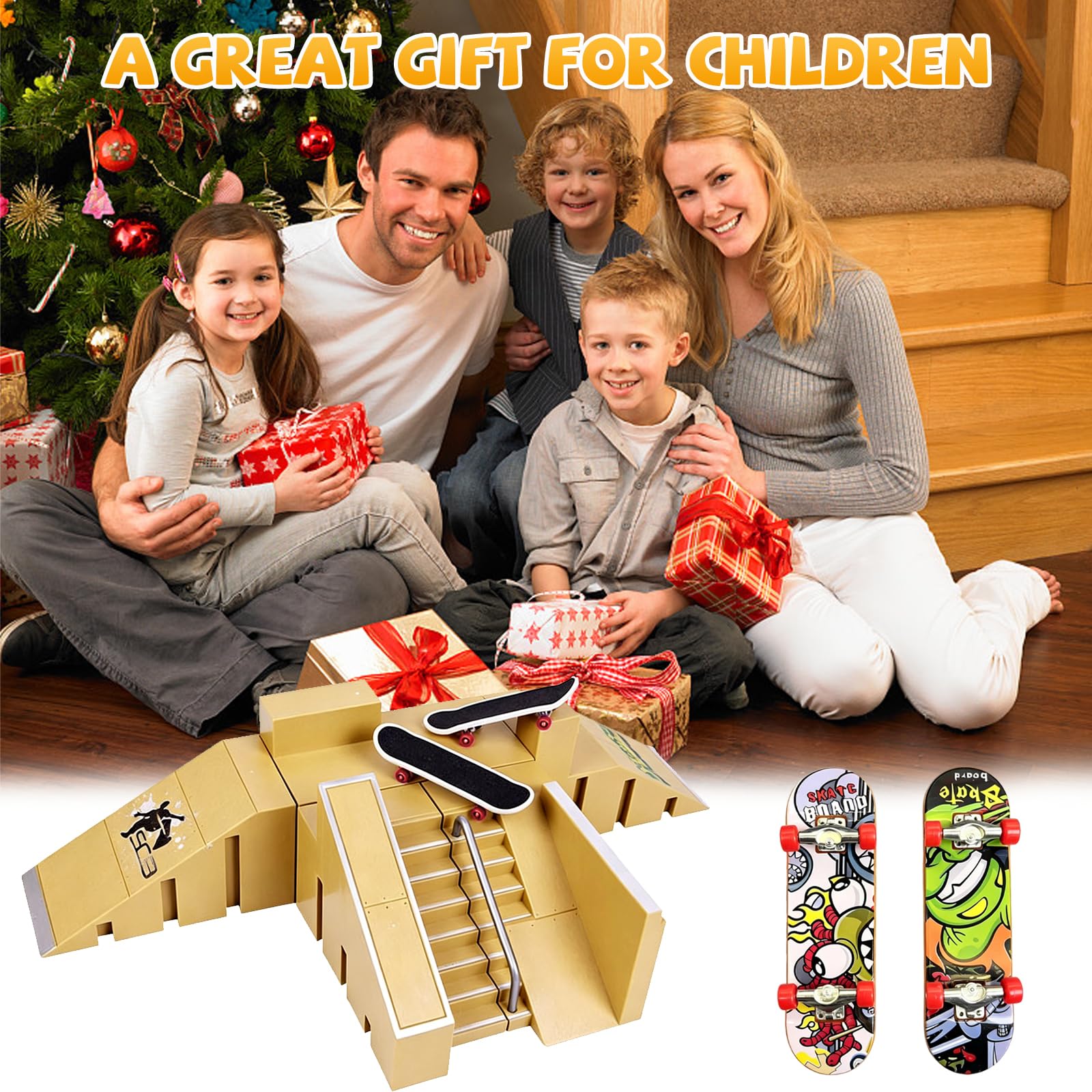 Finger Skateboard Rampe Zubehor Set, 5-in-1 Finger Skateboard Park, Mini FingerSkateboard Ramp, Fingerskateboards, DIY Montagen Fingerboard Rampe fur Fingersportarten Spielzeug Geschenk