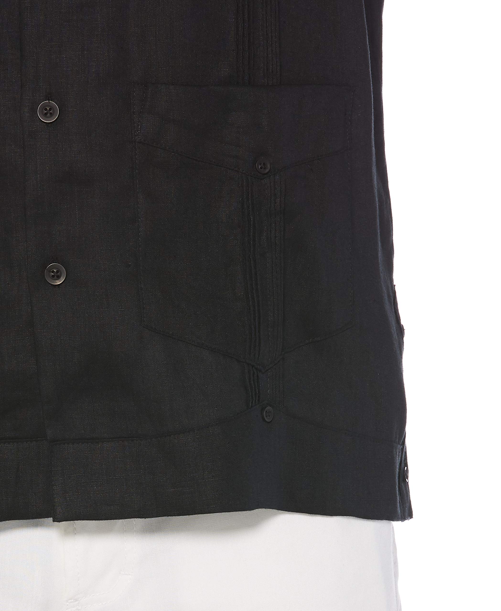 Cubavera Herren Guayabera-Hemd, 100% Leinen, kurzärmelig, Knopfleiste, Vier Taschen, Camp-Kragen, Biesen-Detail, leicht
