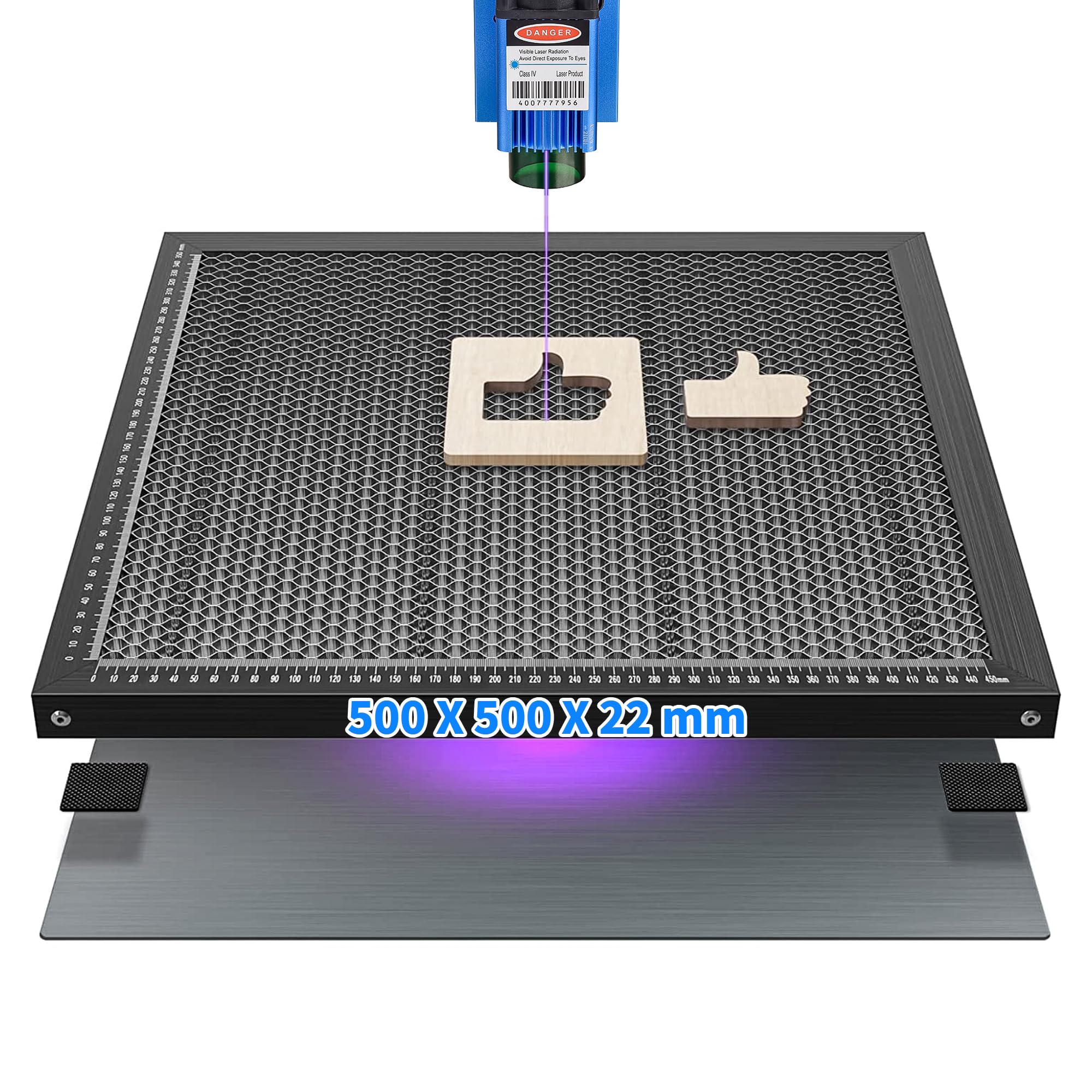 Honeycomb - Letto laser con piastra in alluminio, tavolo Honeycomb per taglio laser e incisione, griglia laser di accessori per incisione, 50 x 50 x 2,2 cm