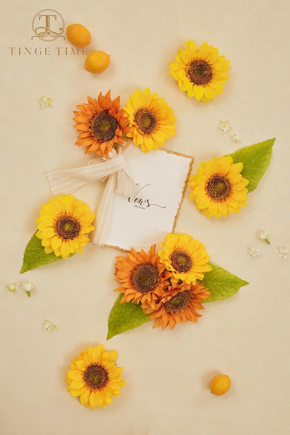 TINGE TIME 9 PCS Sunflowers Artificial Flowers, Mixed Fake Sunflowers w/Stem, Silk Sunflowers Bulk for Home DIY Wedding Bouquet Party Centerpiece Kitchen Decoration