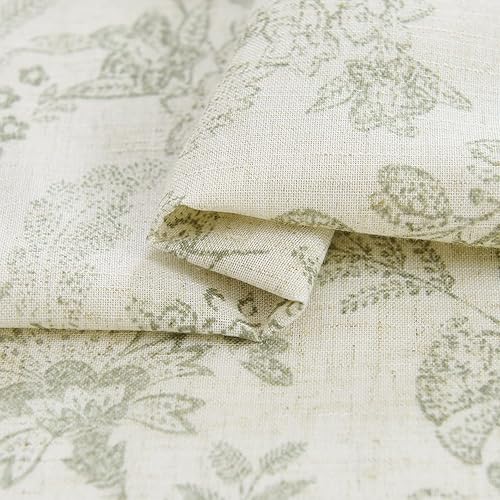 Miniatura 6 de Lazzzy Cortinas de cocina de lino verde sobre beige, 26x36 pulgadas, 2 paneles, bolsillo para barra