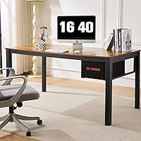 Vista 6 de Escritorio para computadora con cajón, escritorio grande de trabajo para oficina en casa de 63 pulgadas, escritorio moderno para computadora