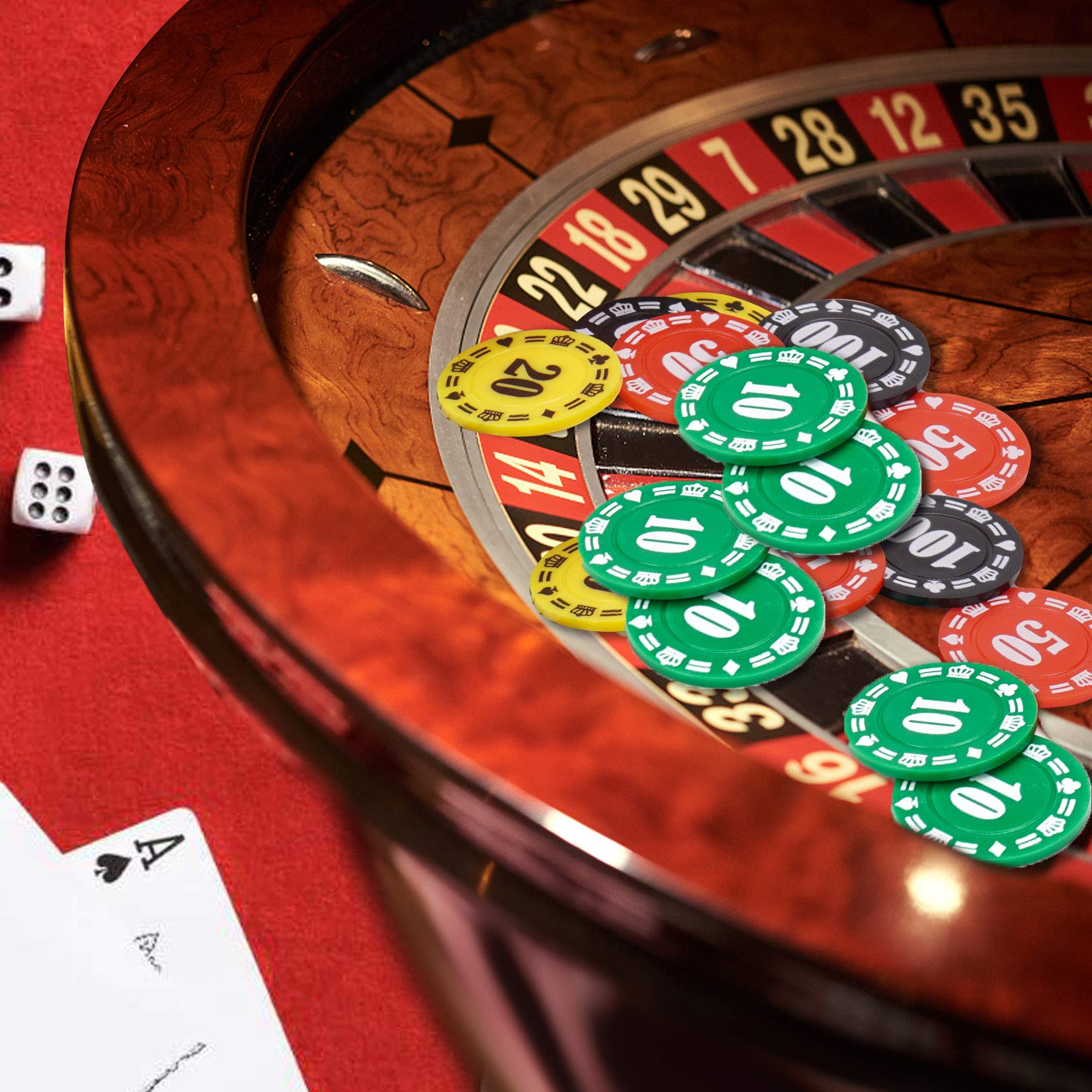 Poker Chip Set Poker Set Youkoll [100 Piezas] Texas Holdem, Black