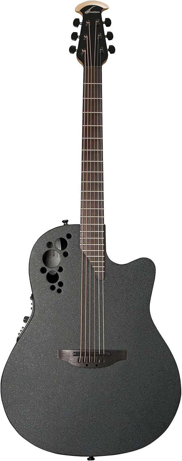 Ovation Elite TX 1778TX-5 Mid Depth Acoustic Guitar Black