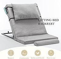 Vista 2 de Respaldo de cama eléctrico ajustable, capacidad de 300 libras, rango de elevación de 4 a 68°, funda lavable a máquina, ideal para ancianos