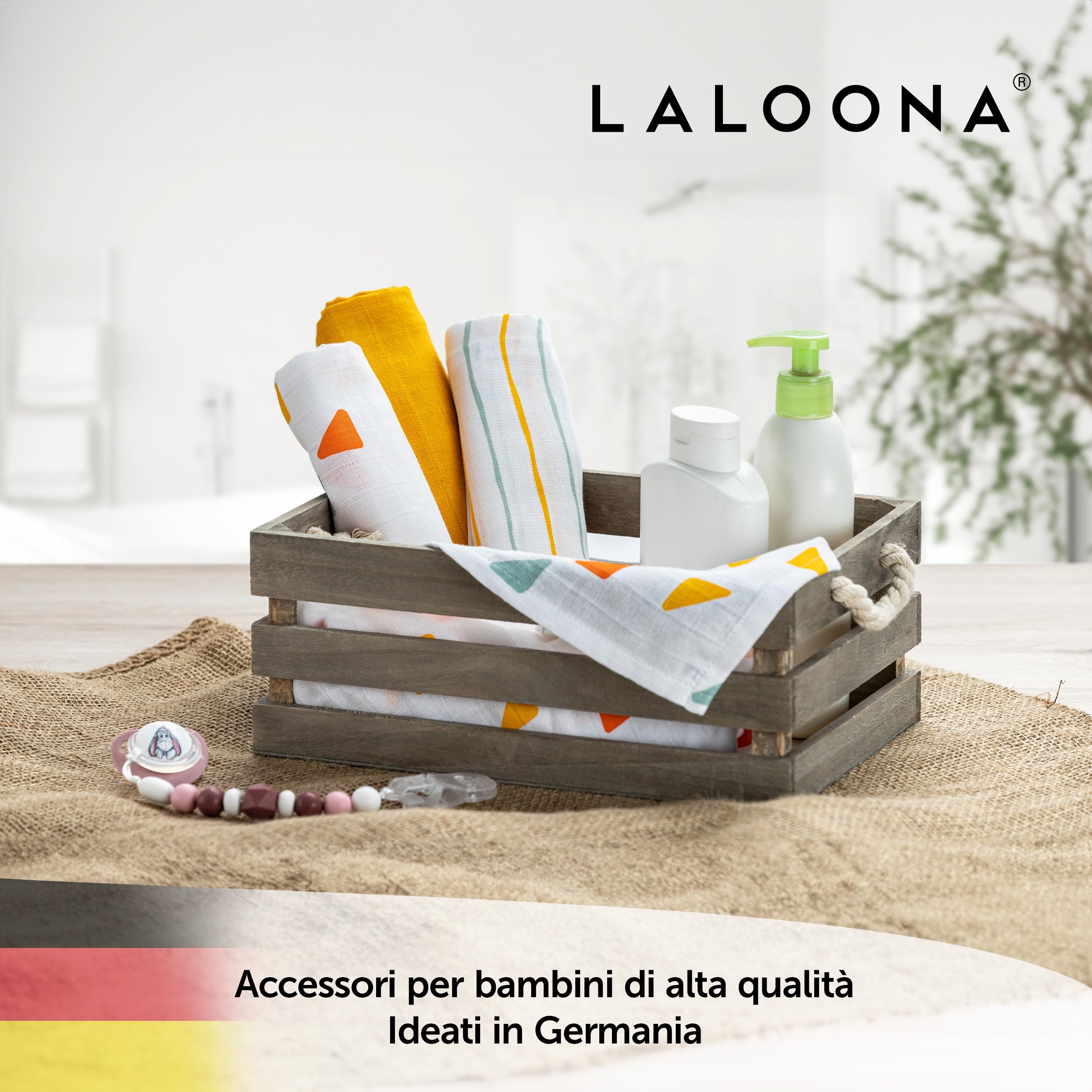 LaLoona pannolini di garza 70x70 cm 100% cotone Oeko-TEX 100 confezione 3 pezzi
