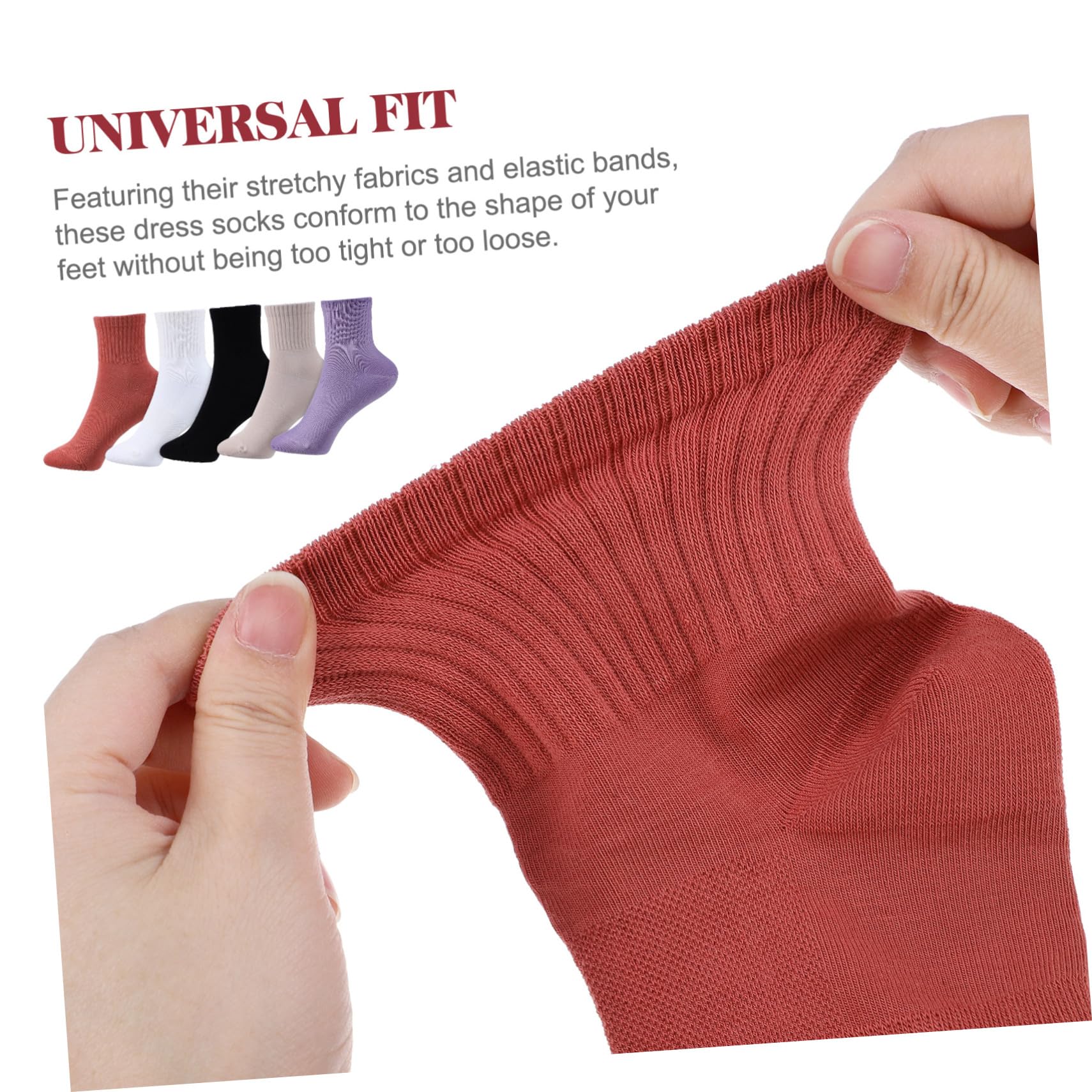 POPETPOP 10 pares Calcetines de Algodón para Mujer Unisex Transpirables y Absorbentes Medias Altas Tobillo Suaves y Elásticos para Diario y Deportivo