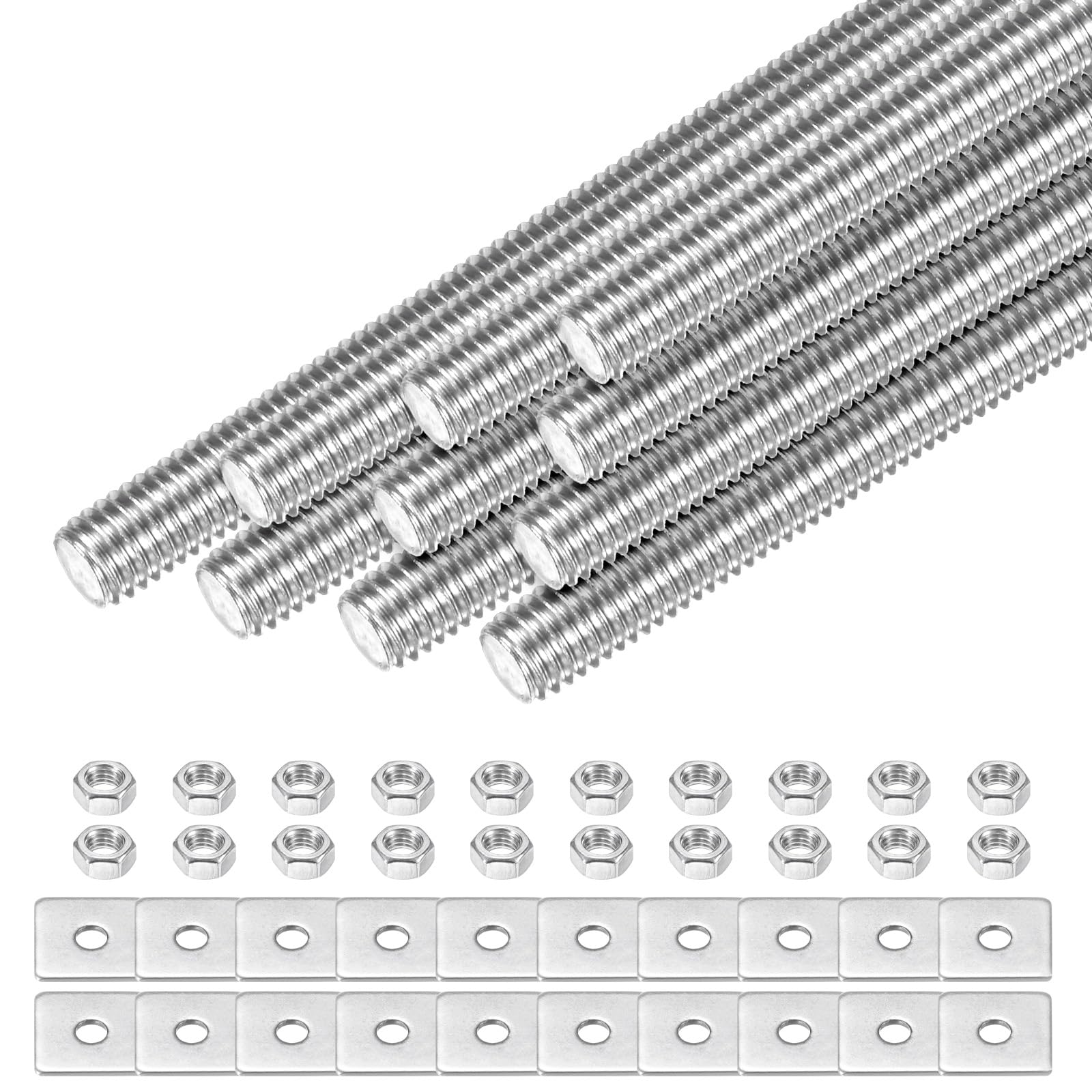 M METERXITY 10-Set Fully Threaded Rod M5x60mm 304 Stainless Steel โ image 1