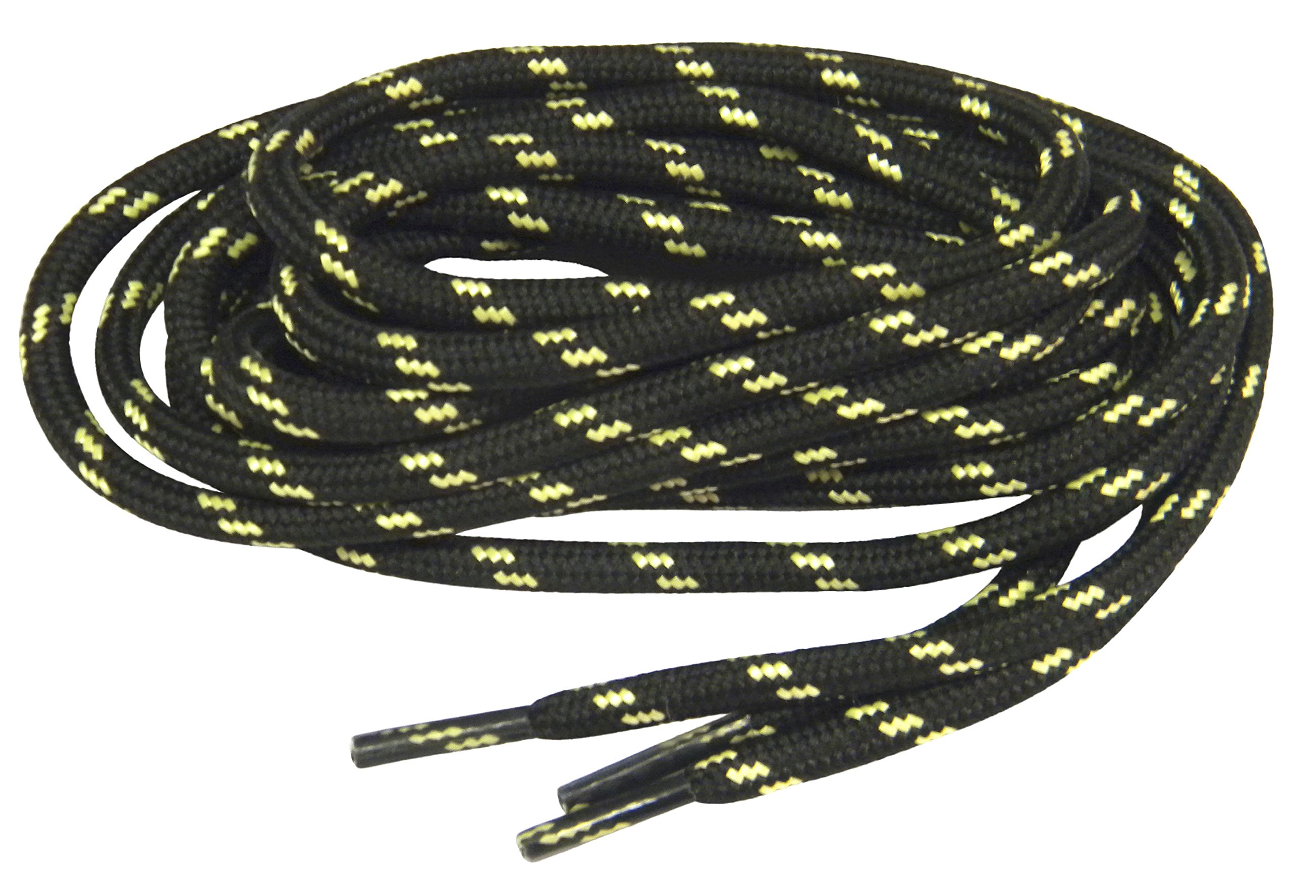 GREATLACES2 Pair Pack - Black w/Yellow Kevlar proTOUGH(tm) Reinforced Heavy Duty Boot Laces Shoelaces