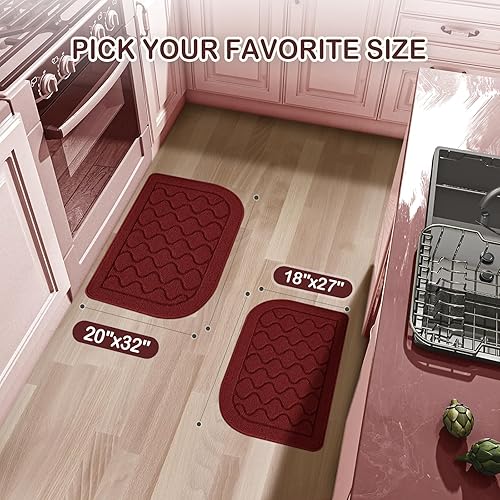 Miniatura 2 de HOTBALZER Alfombras de cocina de 20 x 32 pulgadas, cómodas alfombrillas de cocina para suelo están hechas de 100% polipropileno, alfombras de cocina