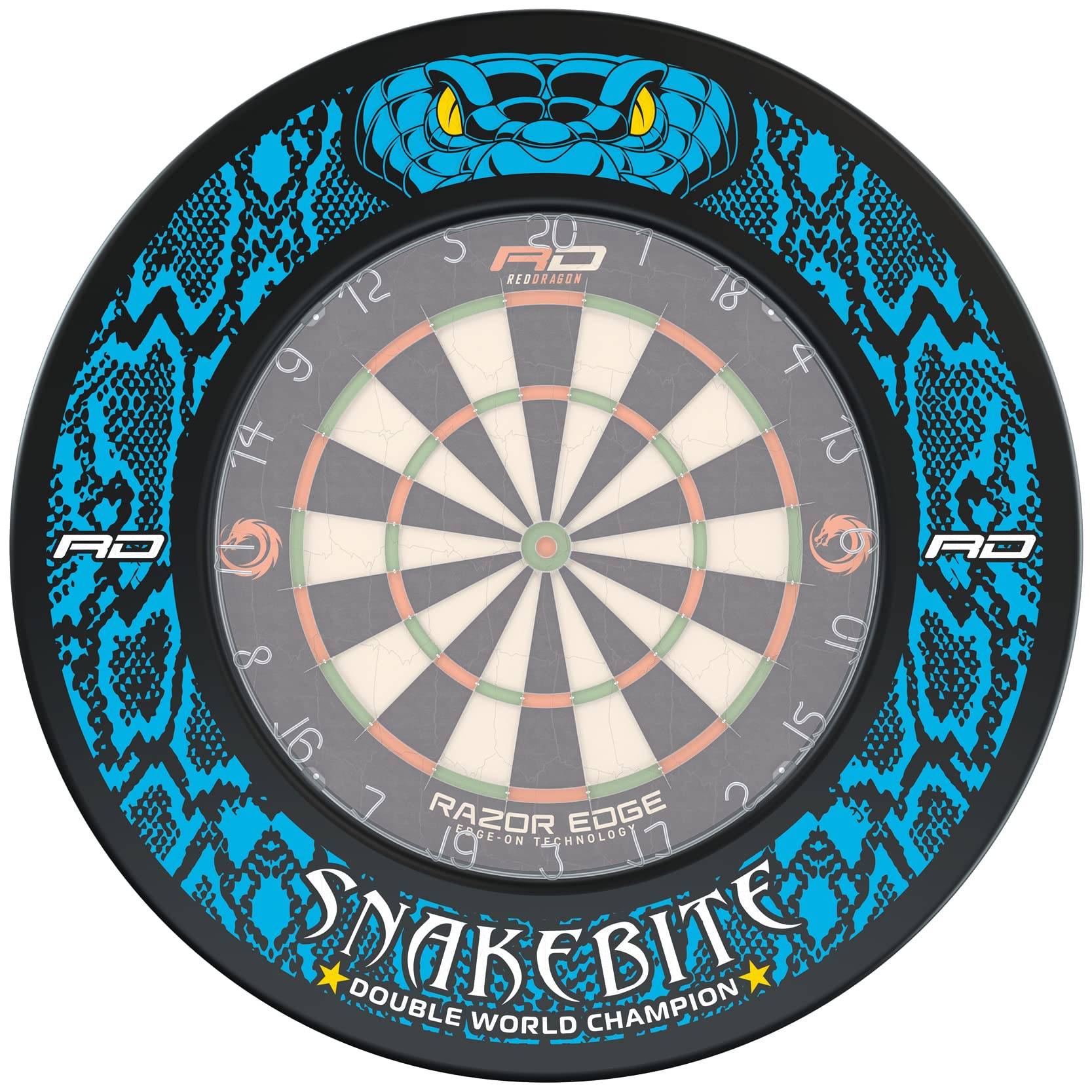RED DRAGON Peter Wright Snakebite DWC Dartboard Surround