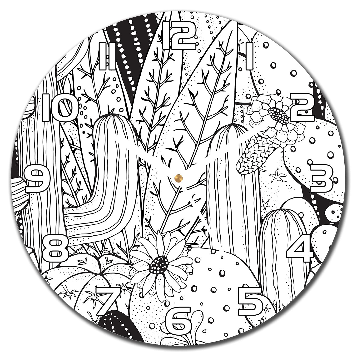 Horloge en verre de sécurité Cactus 30 cm pour salon haut de gamme