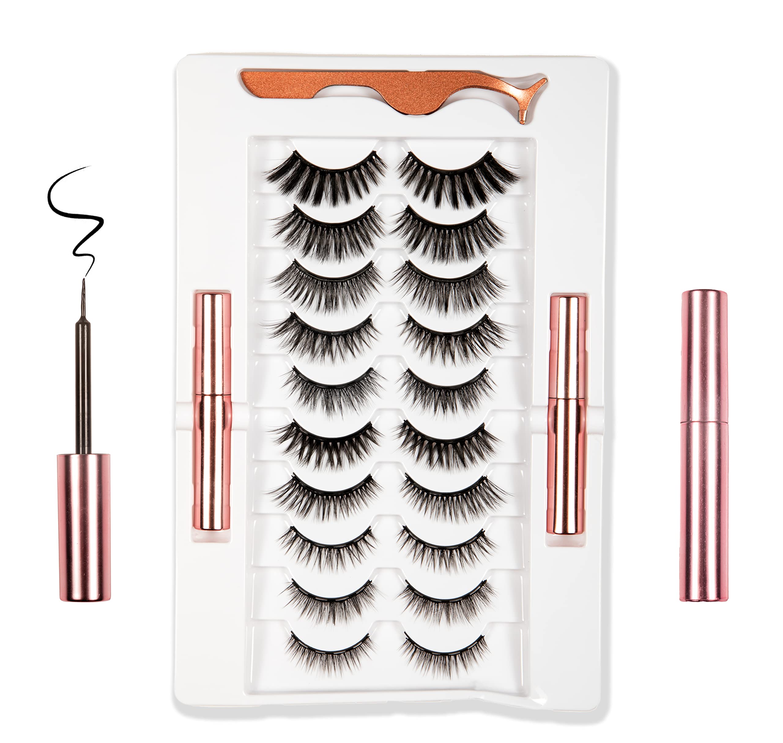 LOVELASH 10 Pairs Magnetic False Eyelash with 2 Waterproof Magnetic Eyeliner Kit, India's First 8D Faux Mink Eye lashes, Natural & Long Lasting Reusable Lashes, Free Applicator, No Glue needed.-image-37