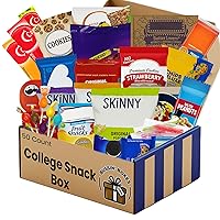 Vista 1 de Paquete de cuidado universitario y kit de supervivencia para dormitorio, caja de aperitivos a granel con 50 aperitivos envueltos individualmente