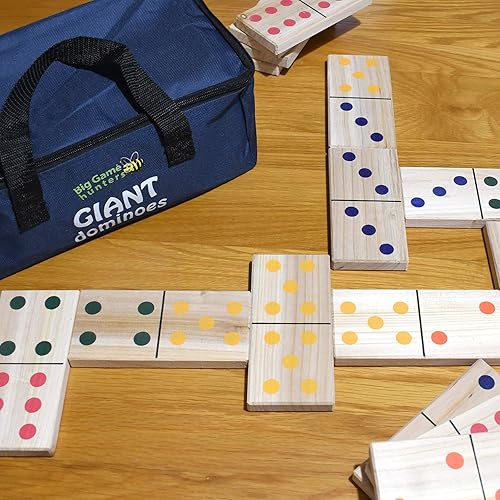 Miniatura 5 de Garden Games - Juego de dominó de madera gigante con bolsa de almacenamiento incluida