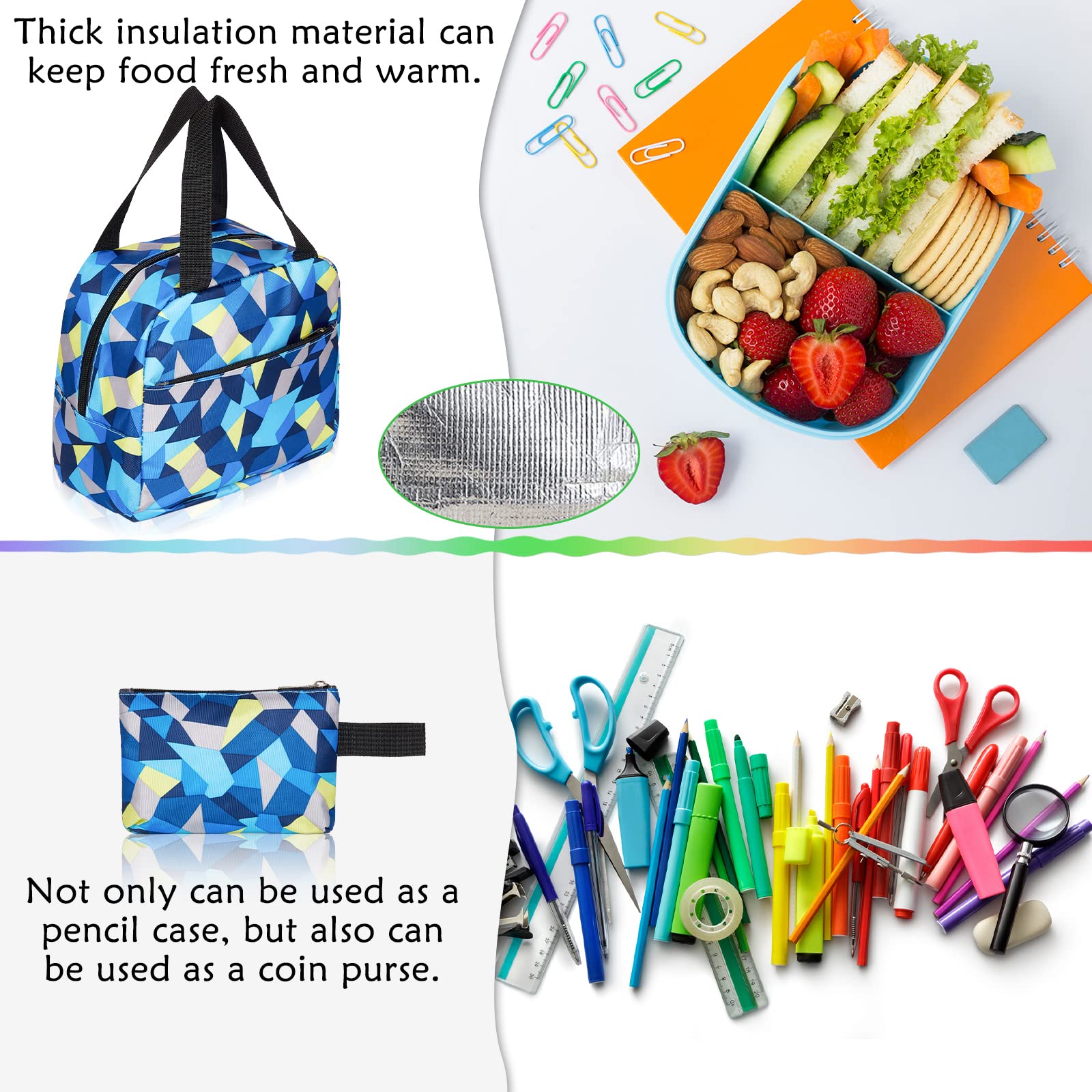 Sciphylia Cartable Fille Primaire Garcon Imperméable Sac a Dos Enfant Fille CP CE2 Elementaire 3 en 1 Sac à Dos Poids Léger avec Sacs à Lunch et Trousse pour CE1 CM1 CM2 D'école Étudiants, Bleu