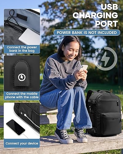 Vista 161 de VECAVE Mochila de viaje para laptop, mochila aprobada para vuelos,Mochila deportiva para universidad casual, E-peacockblue, Mochila para laptop