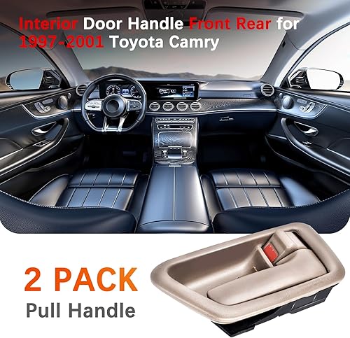 Miniatura 6 de FAERSI 2 piezas de manija interior interior de la puerta delantera trasera del conductor y del pasajero de repuesto para Toyota Camry 1997 1998 1999