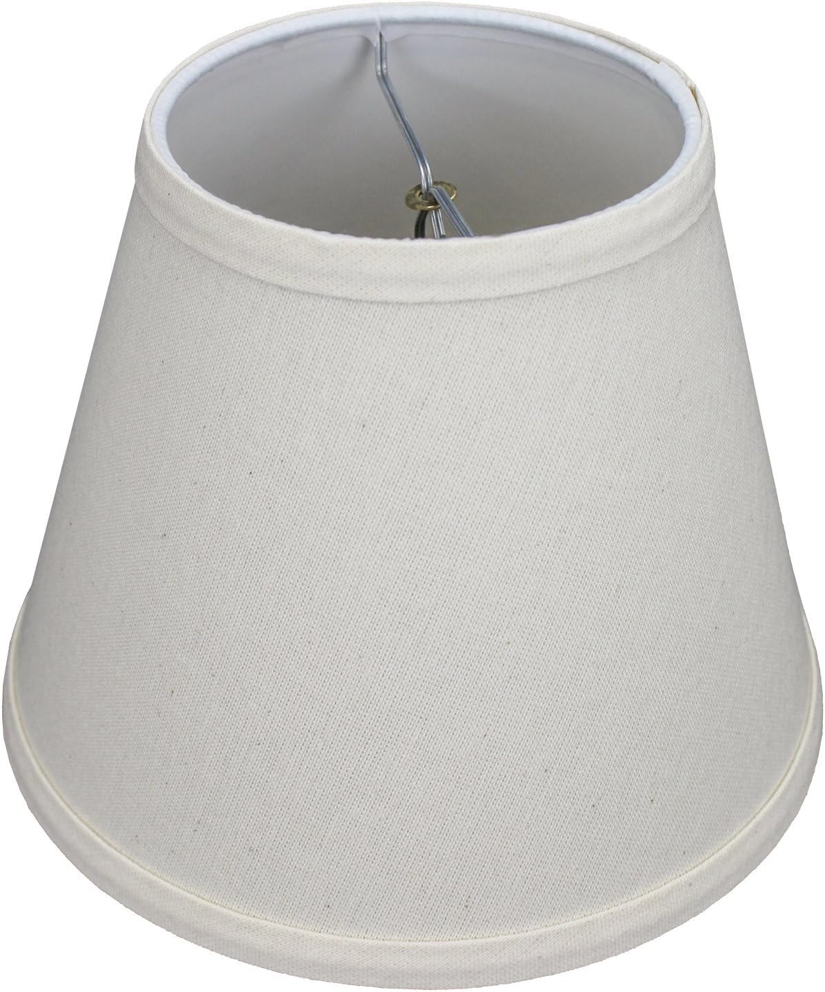 FenchelShades.com Lampshade 5" Top Diameter x 9" Bottom Diameter x 7" Slant Height with Clip-On Attachment for Standard Edison-Style Lightbulb (Linen Beige Homespun)