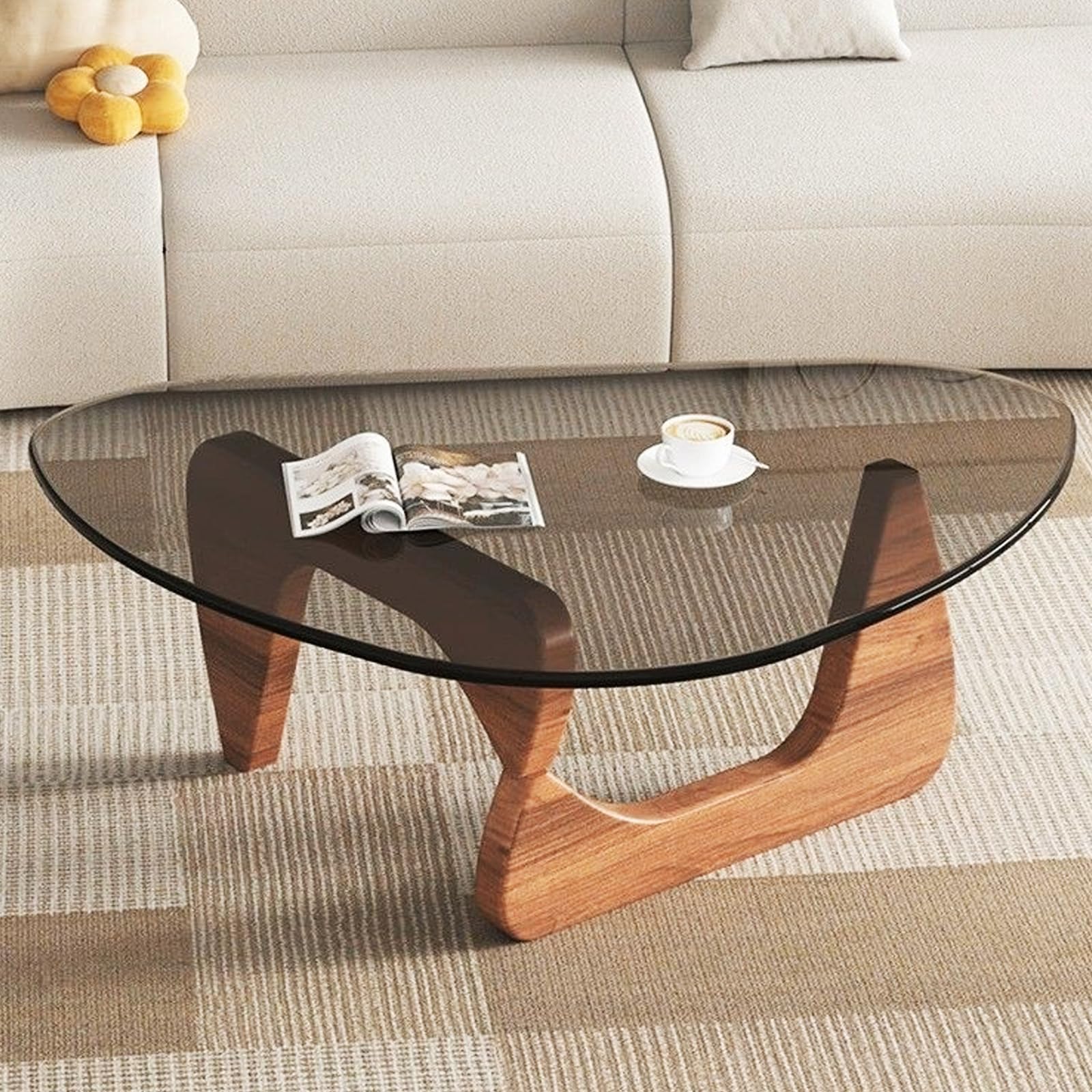 Glass Top Table ミットセンチュリー Amazon.com: Mid Century Modern Glass Coffee Table for Living Room