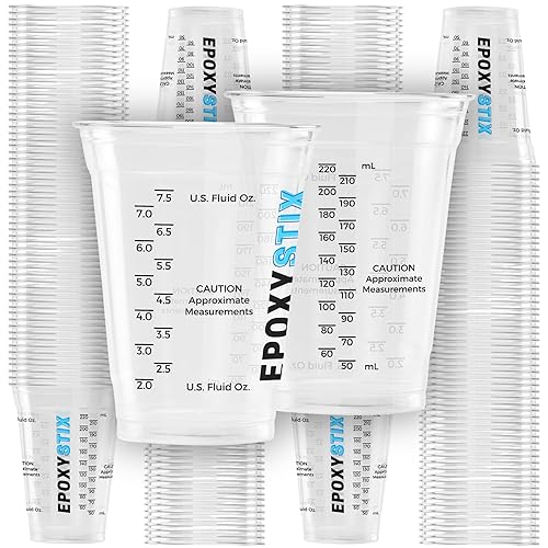 Paquete de 1000 unidades Vasos graduados desechables de 8 onzas para mezclar resina epoxi, medidas en ml y onzas, pintura reutilizable multiusos, disponible en Yaxa El Salvador