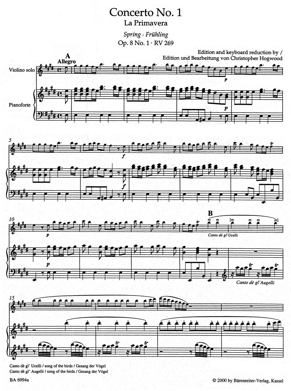 The Four Seasons (Violin and Piano)