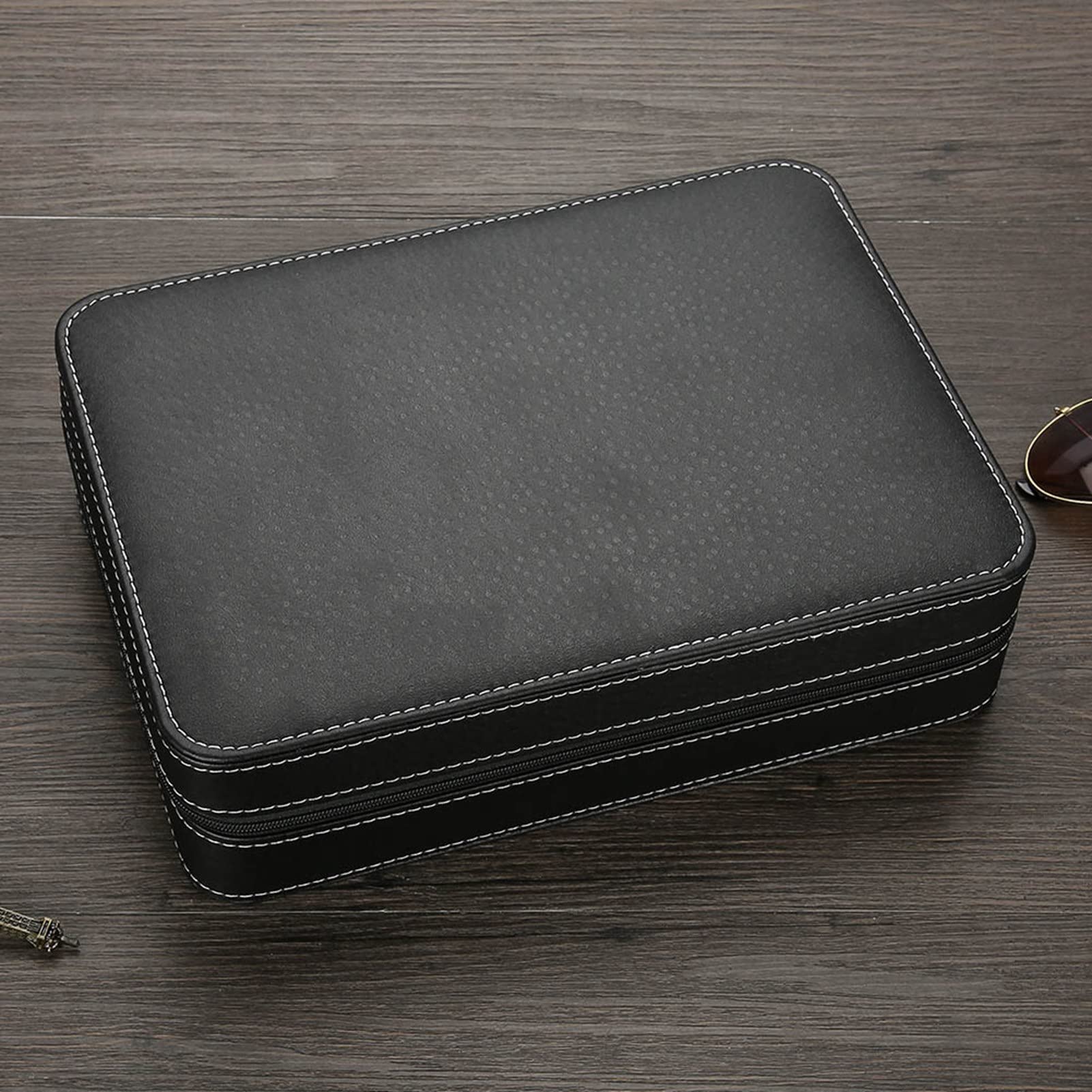 Pudełko na Zegarek z 10 Miejscami, Etui na Zegarek Podróżny 10 Siatek Pudełko na Zegarek, Pudełko na Wyświetlacz Zegarka Zamek Podróżny Pojemnik Kolekcjonerski Organizer