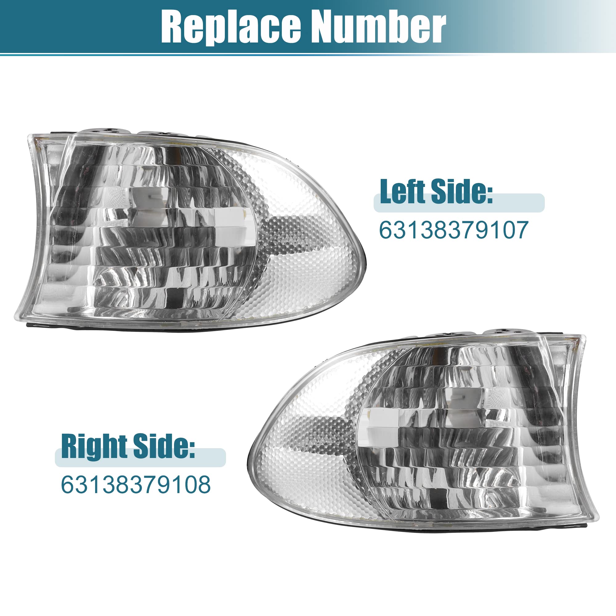 Clignotants Avant Pour BMW Série 7 E38 (1999-2001) – Paire De Feux D'angle Phare, Pare-chocs