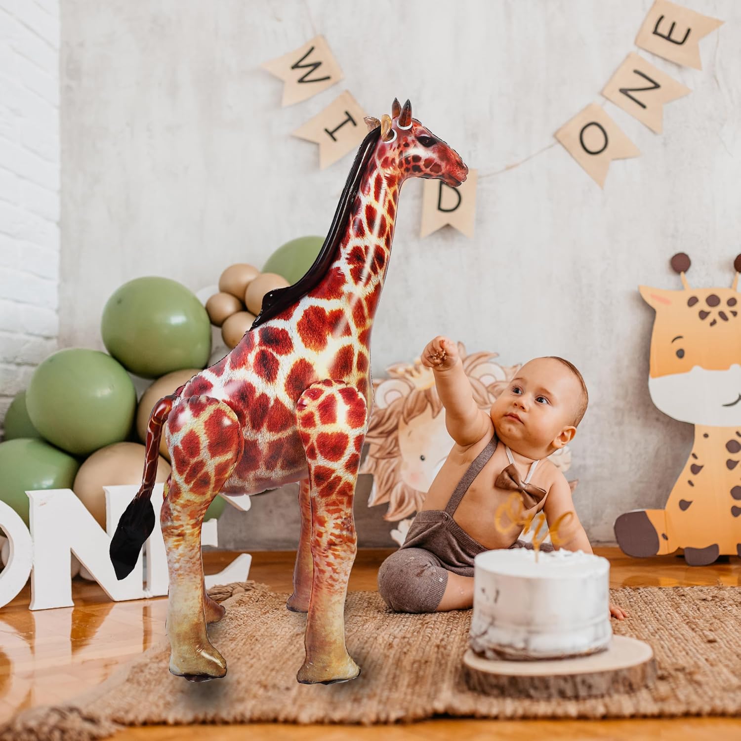 ILILEISURELY Inflatable Giraffe,Realistic Safari Jungle Animal Balloon for Birthday Baby Shower Wedding Party Decorations Wildlife Photo Prop