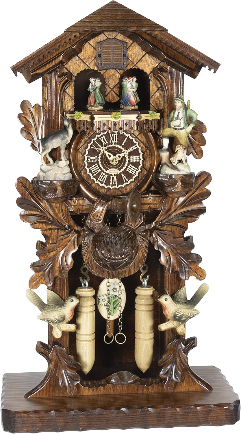 Trenkle Quartz Cuckoo Clock with Music, Turning Dancers TU 386/1 QMT HZZG