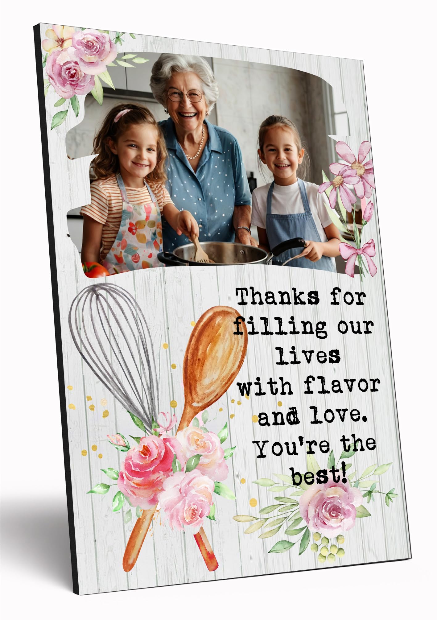 Personalised Photo Gift A4 Wooden Wall Art Mother's Day Customised Print for Mum Mummy Grandma Nan Gift