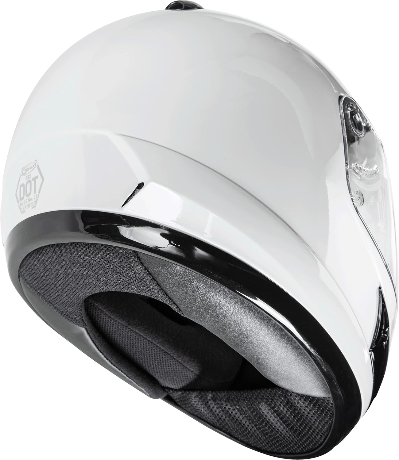 GMAX GM-38, Full-Face Motorcycle Helmet, DOT-Approved for Street Bikes, UTVs and More (White)