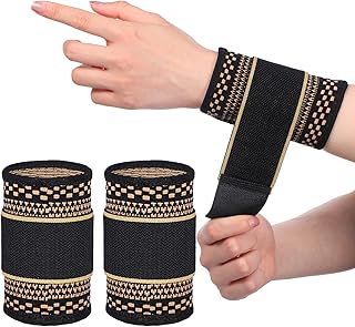 HJZHII 1 par de muñequeras de compresión de cobre, manga elástica de soporte de muñeca, muñequera deportiva para mujeres y hombres, gimnasio, fitness, entrenamiento, escritura, levantamiento de pesas