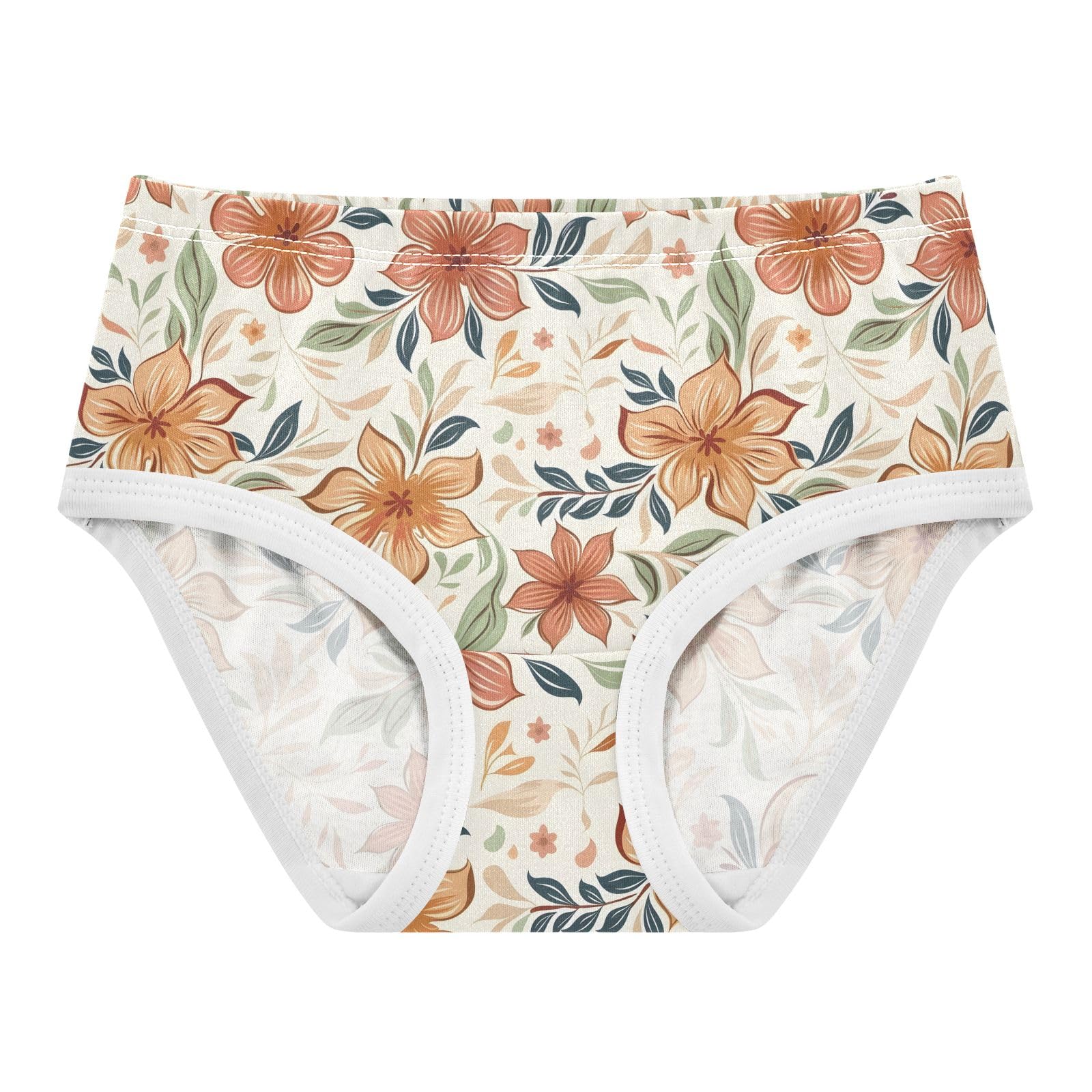 ALAZA Toddler Girls Cotton Hipster Underwear Soft Colored Floral Pattern 2 Pack 2T