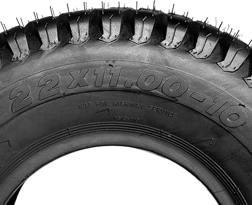 Miniatura 8 de SUNROAD 22 x 11-10 neumáticos de jardín para cortacésped sin cámara 22x11x10 4PR tractor césped carrito neumáticos PSI 22 carga máxima 1480 libras