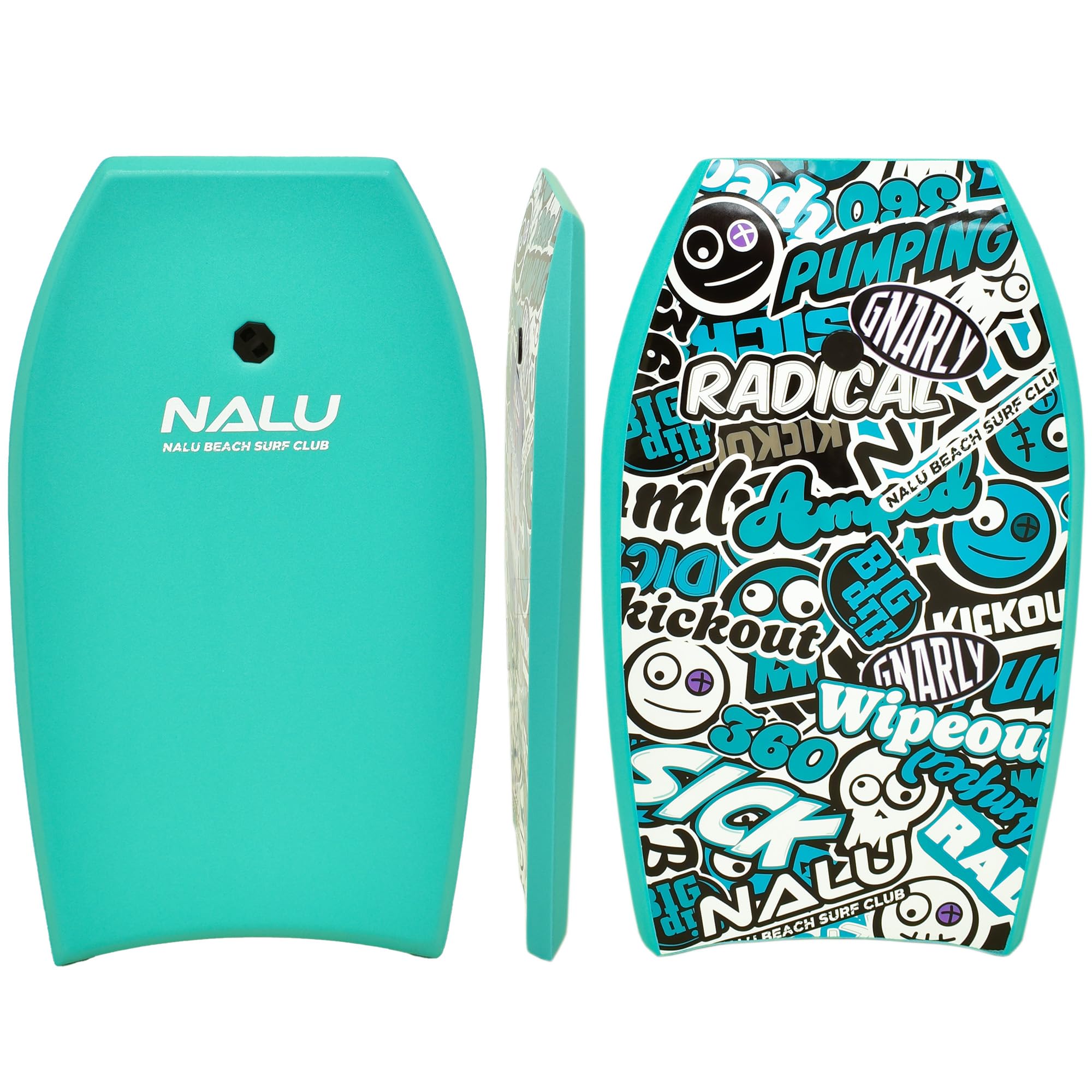 NaluBodyboard with Leash 33"/41" Body Board with Crescent Tail and XPE Core