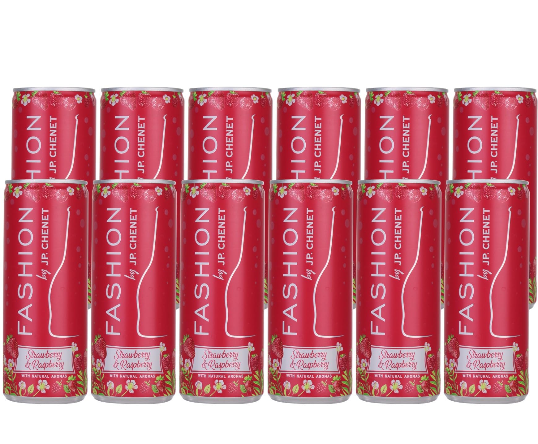JP Chenet - Fashion Strawberry & Raspberry, Aromatised Sparkling Wine, Ready-to-drink cocktail in a can (12 x 0,25cl)