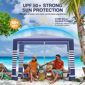 8'8' Large Beach Sun Shelter Canopy Tent UPF 50+