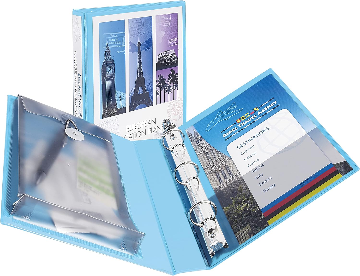 Avery Mini Protect and Store View 3 Ring Binder, 1 Inch Round Rings, 1 Light Blue Binder (23014)