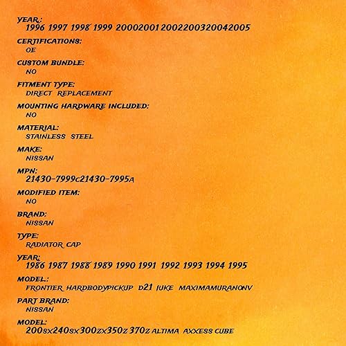 Miniatura 4 de OEM 21430-7999C 21430-7999C 21430-7995A del llenador del radiador de 200SX 350Z 370Z Altima Sentra