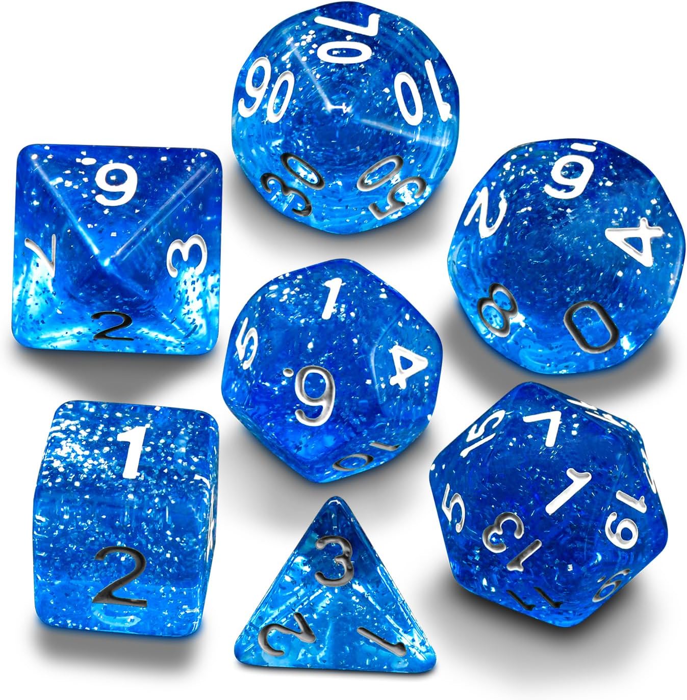 Role Playing Dice Set - for RPG, Dungeons & Dragons, D&D, and Other RPGs, 10-Sided Dice with D20 (Blue)