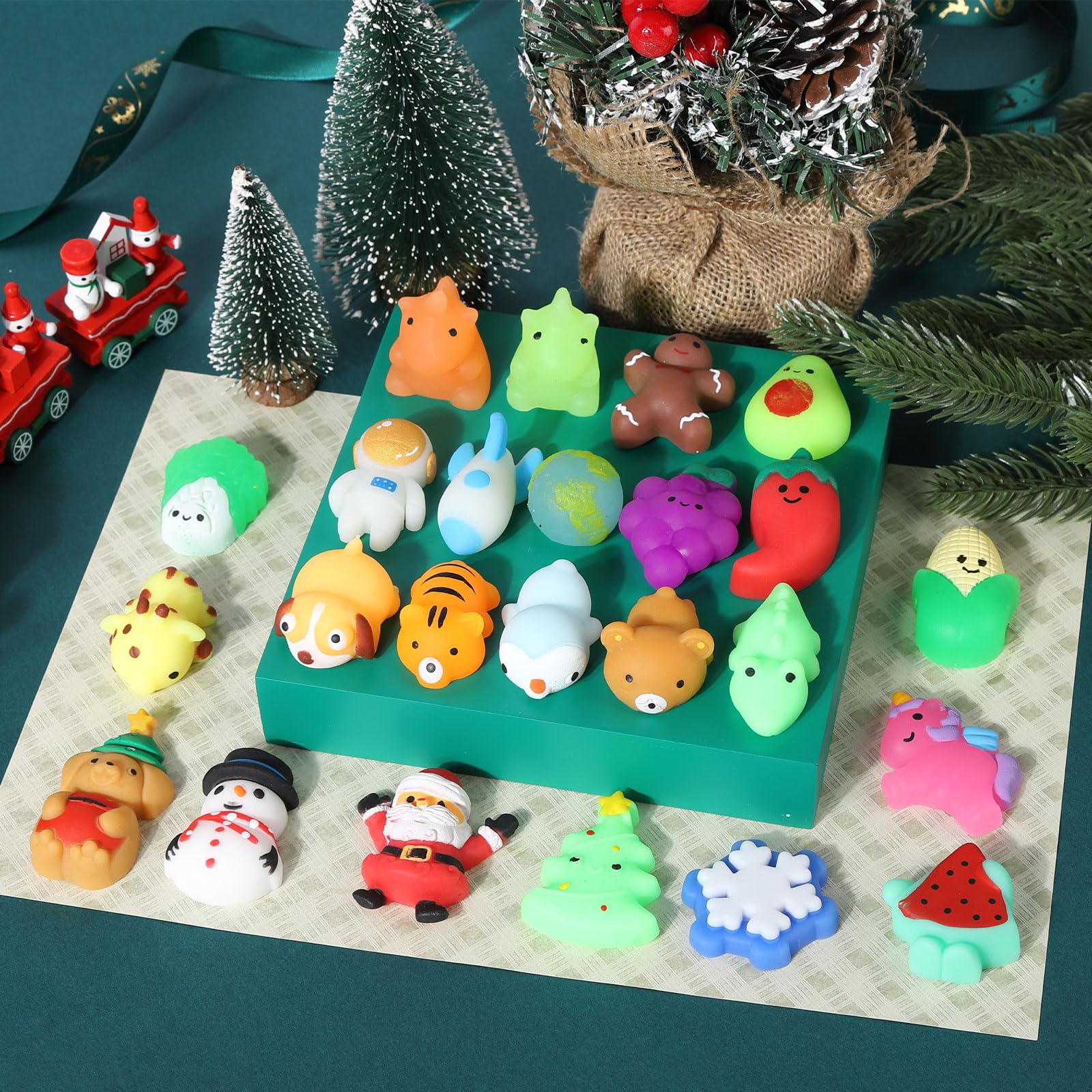 Calendrier De L'Avent Mochi Squishy 2025 - 24 Surprises Anti-Stress Pour Enfants Garçons Et Filles