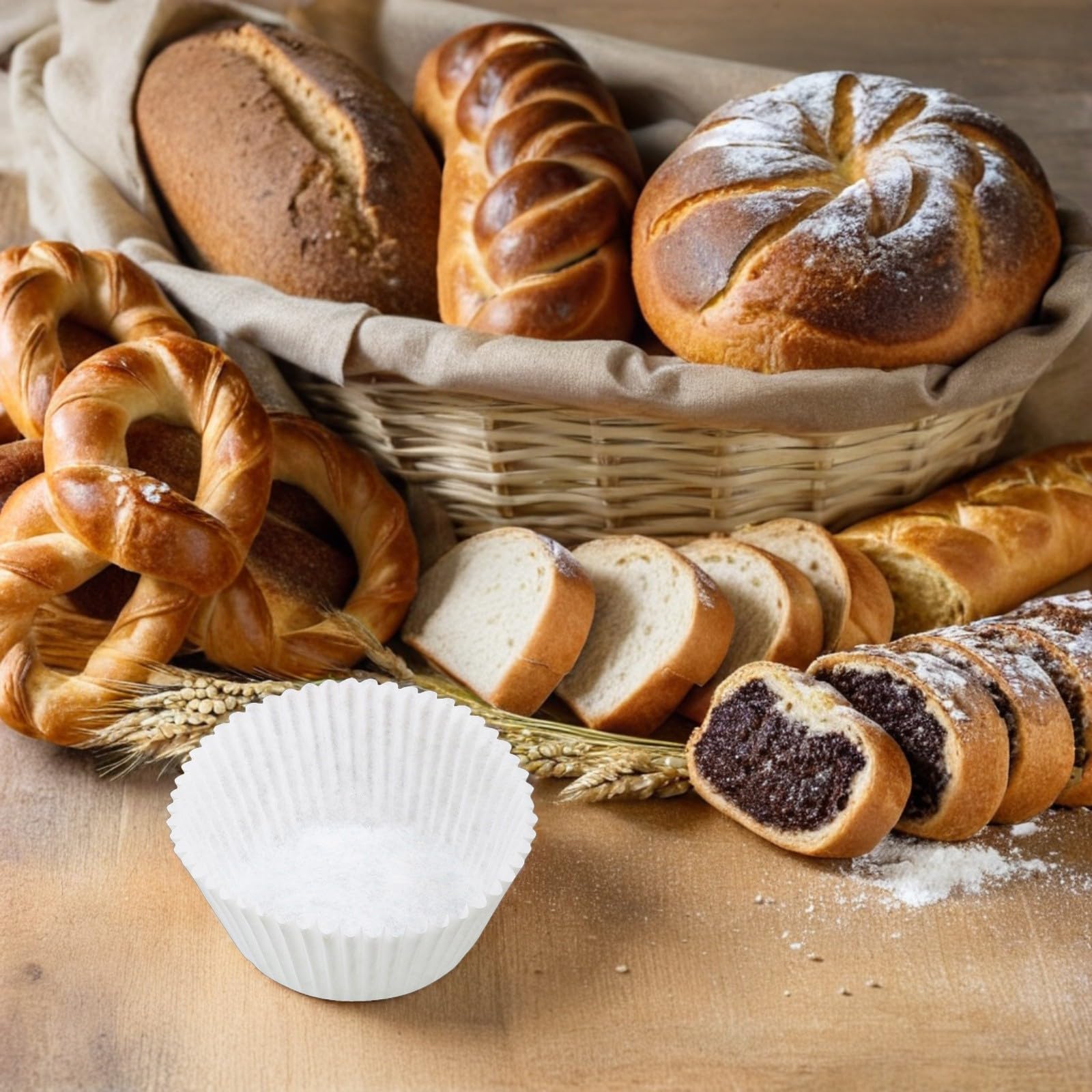 600pezzi Pirottini di Carta da Forno Antiaderenti per Muffin Torte e Cupcake Resistenti e Facili da Usare per Snack e Dolci Fatti in Casa
