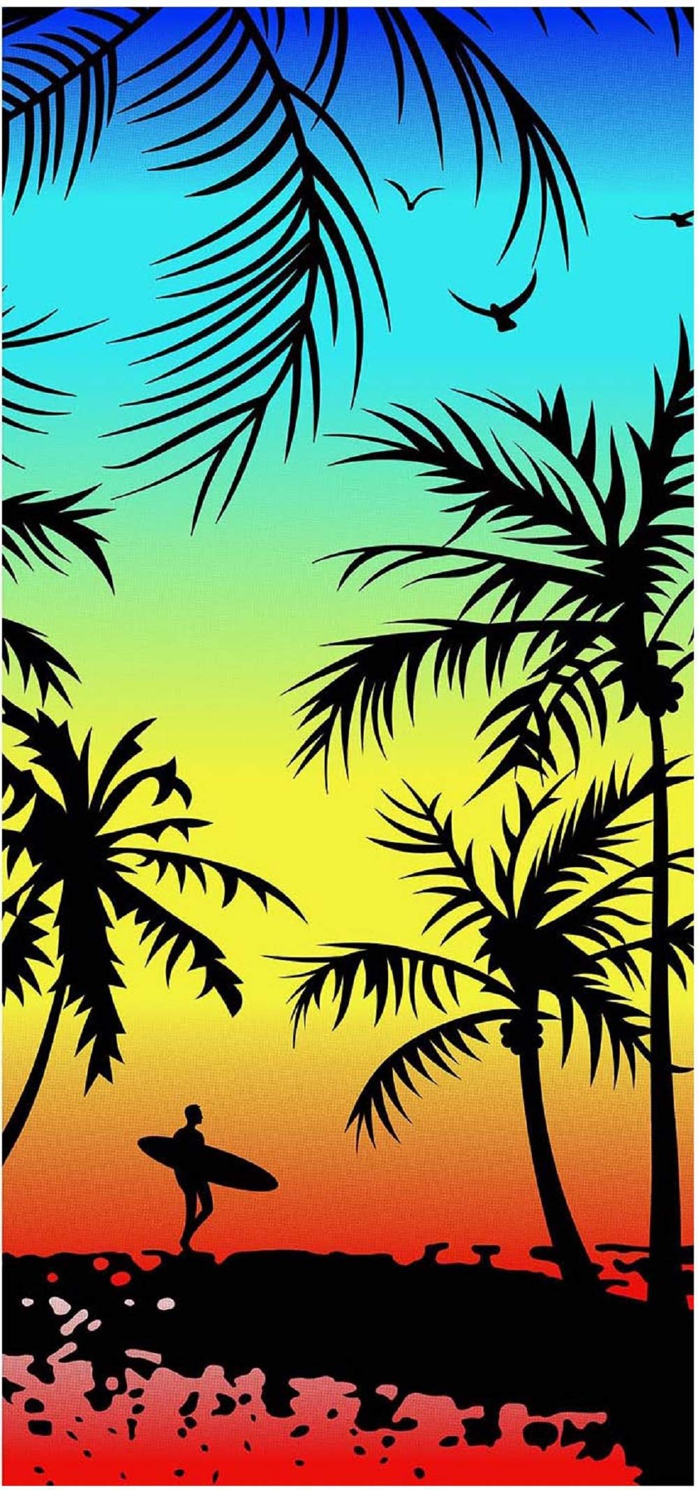 Beach Towel 40x70in Microfiber Quick-Drying Bath Towel Convenient Thin Blanket is Very Suitable for Swimming Travel Yoga Camping（Palm Tree）