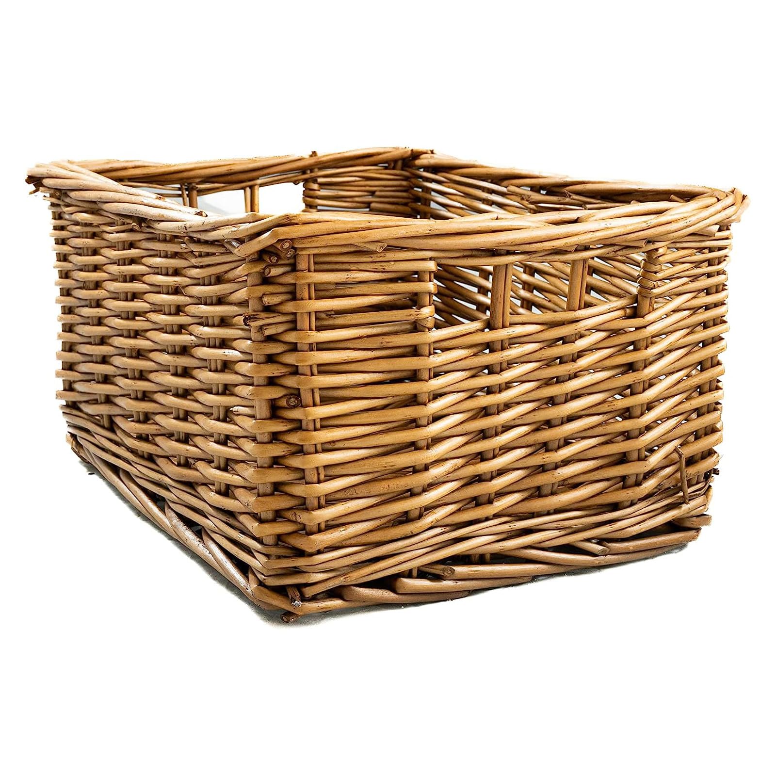 Arthur Cameron Cestino Da Picnic In Vimini Per 4 Persone, Grigio Chiaro, Quadretti Blu, 42x28x20 Cm, Con Stoviglie In Ceramica E Borsa Termica