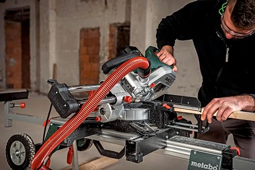 Metabo scie à onglets et à tronçonner KGS 254 M – 613254000 – Avec ligne de coupe de précision (Precision Cut Line), lame de 254 mm et fonction de traction – Câble de 2 m - 4