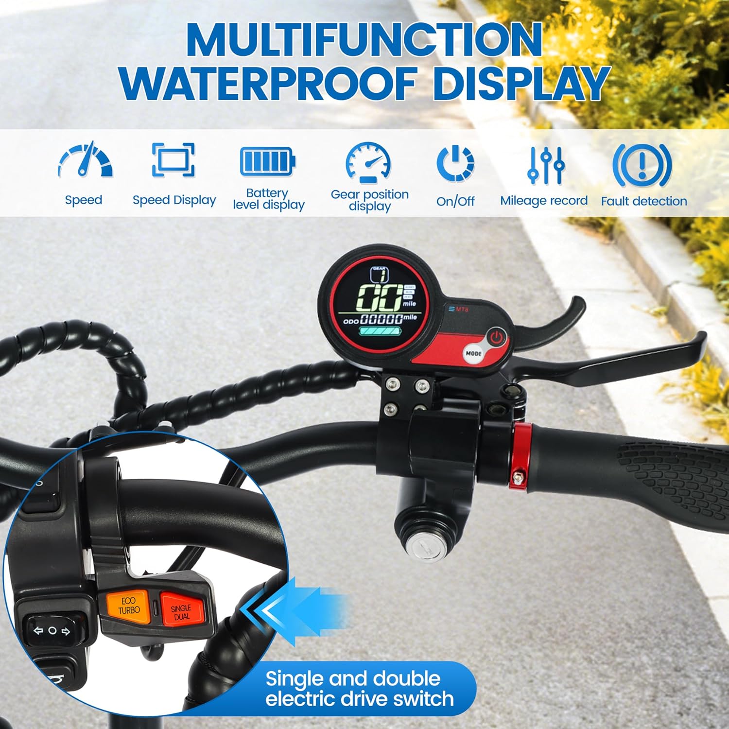 Electric Scooter Adults 5600W Dual Motors 40-50 mph 50-55 Mile Range Dual Brake System 11-inch Off-Road Tires Dual-Drive Quick-Fold Electric Scooter with Seat