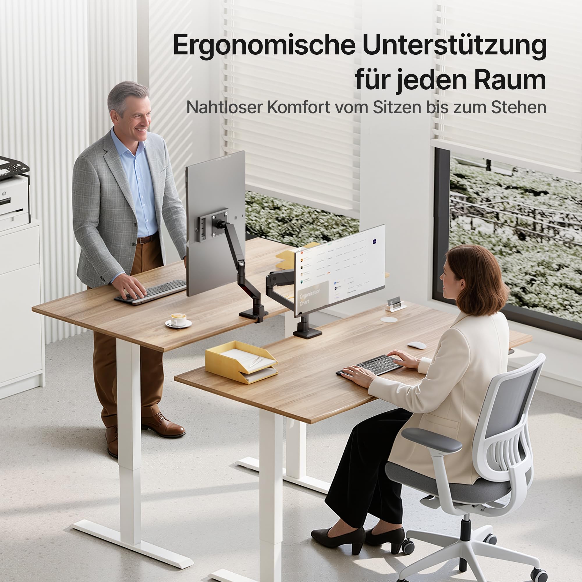 monTEK Monitor Halterung für 17-45 Zoll Bildschirme | Monitor Arm hält 1-16 kg, VESA 75/100, Neigbar, Schwenkbar, Drehbar