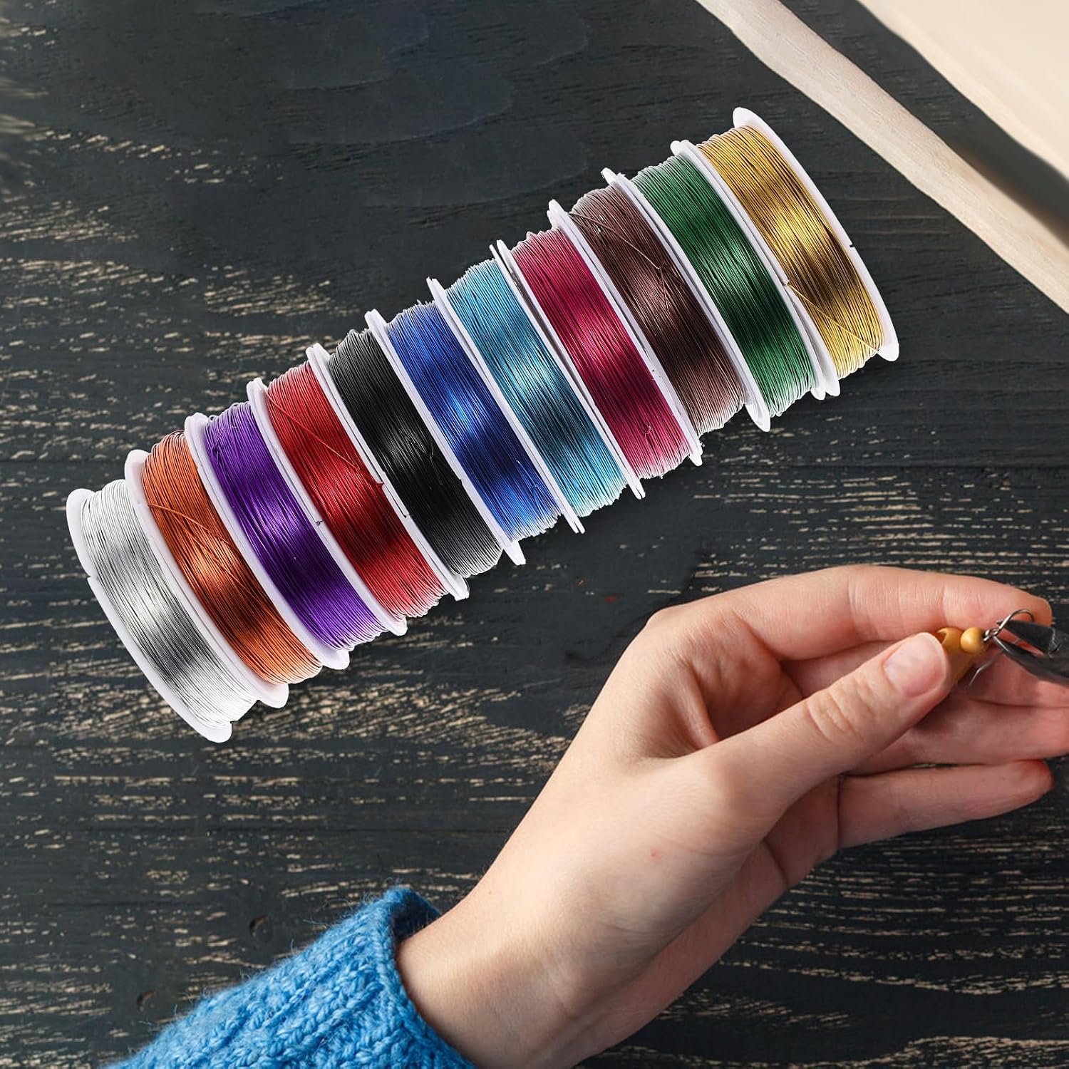 11 Colors Artistic Wire 0.5mm DIY Jewelry Making Wire 40 Yards Roll for Crafting and Beading Supplies